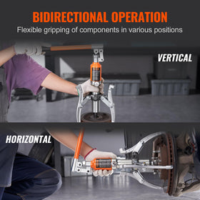 VEVOR three-jaw setup gripping a large hub for even tension distribution