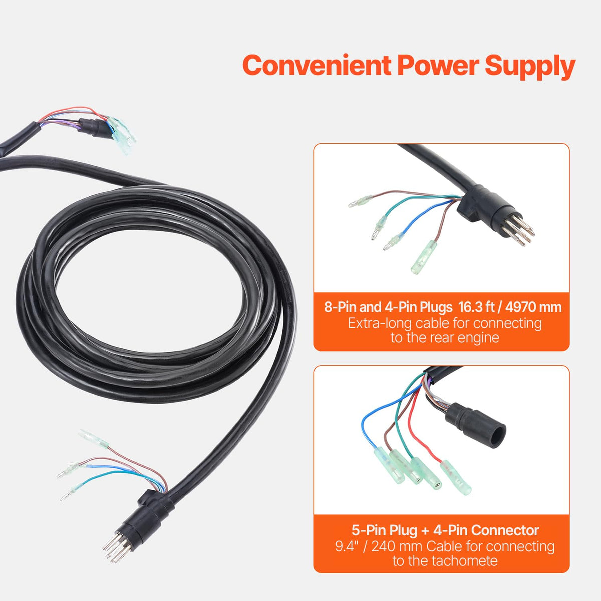 VEVOR emergency lanyard attached to switch for quick engine cut-off and enhanced safety