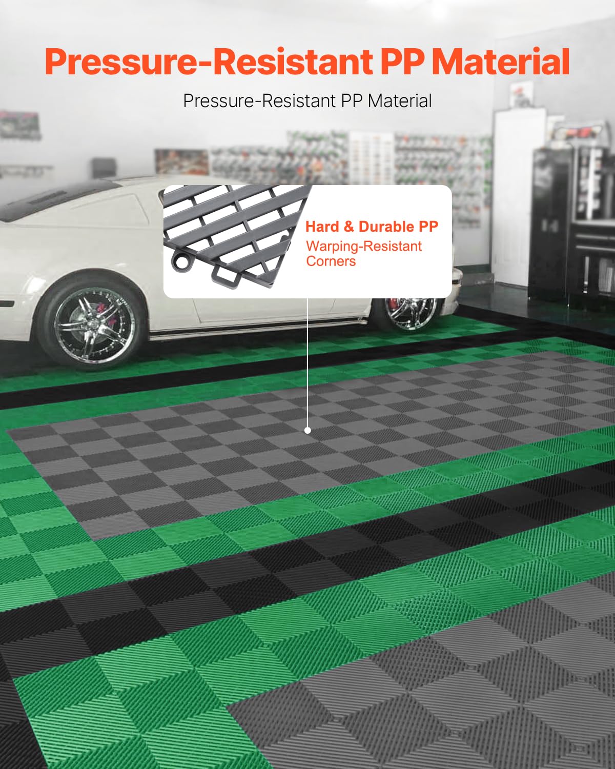 VEVOR close-up of tile top surface texture offering improved grip and slip resistance