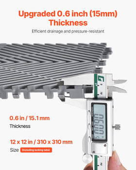 VEVOR underside view showing drainage channels that improve water evacuation