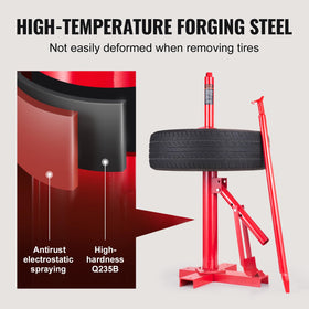 VEVOR tool mounted on wheel showing practical tire separation in action