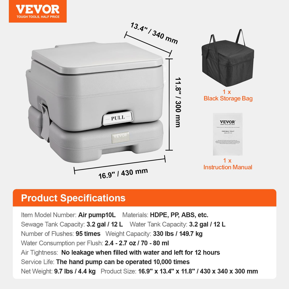 VEVOR non-slip base underside view showing stable placement and safety