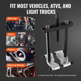 VEVOR tool kit in use on a car axle demonstrating powerful 5-ton extraction capability