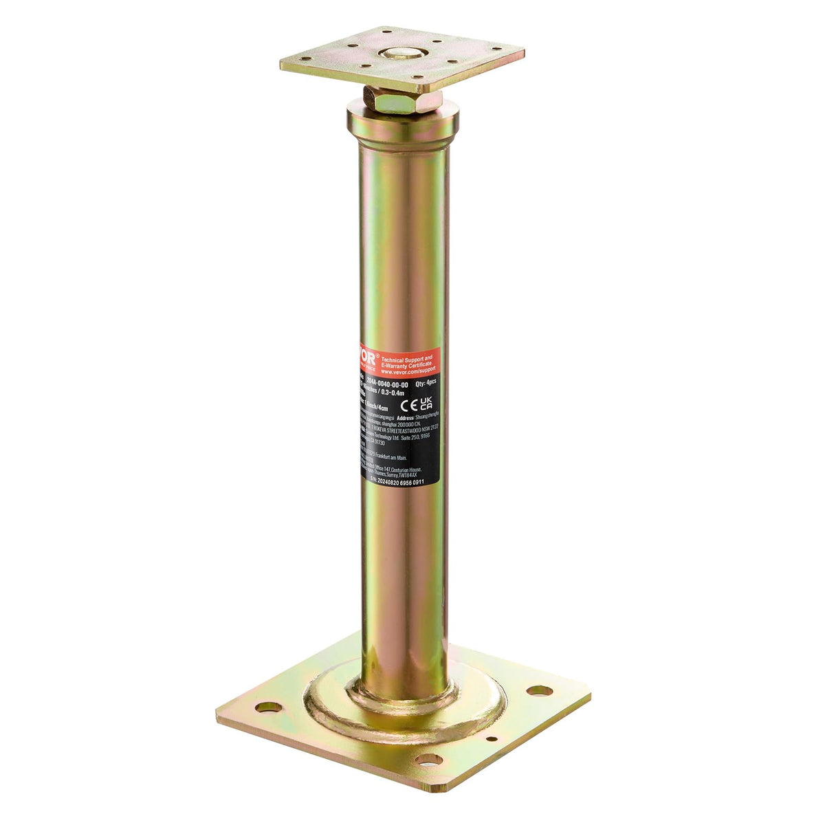 VEVOR top cap contact point showing secure load transfer and protection