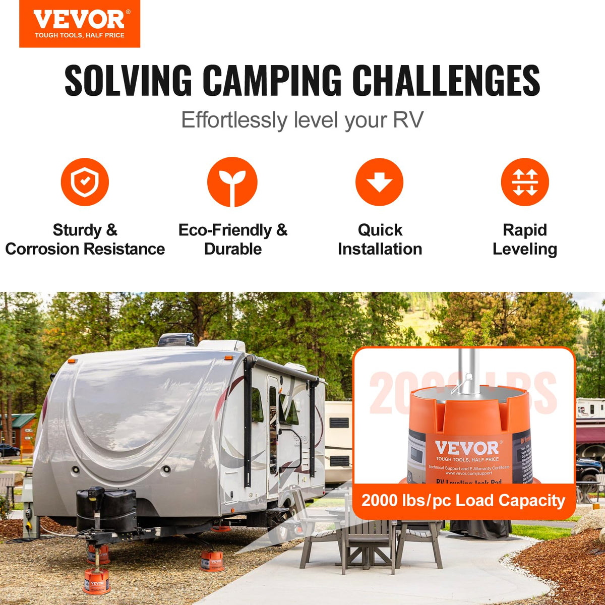 VEVOR top surface close-up demonstrating anti-slip texture and secure jack contact