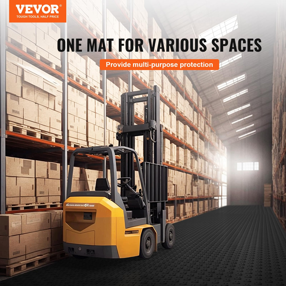 VEVOR close-up of 3D diamond texture providing improved traction