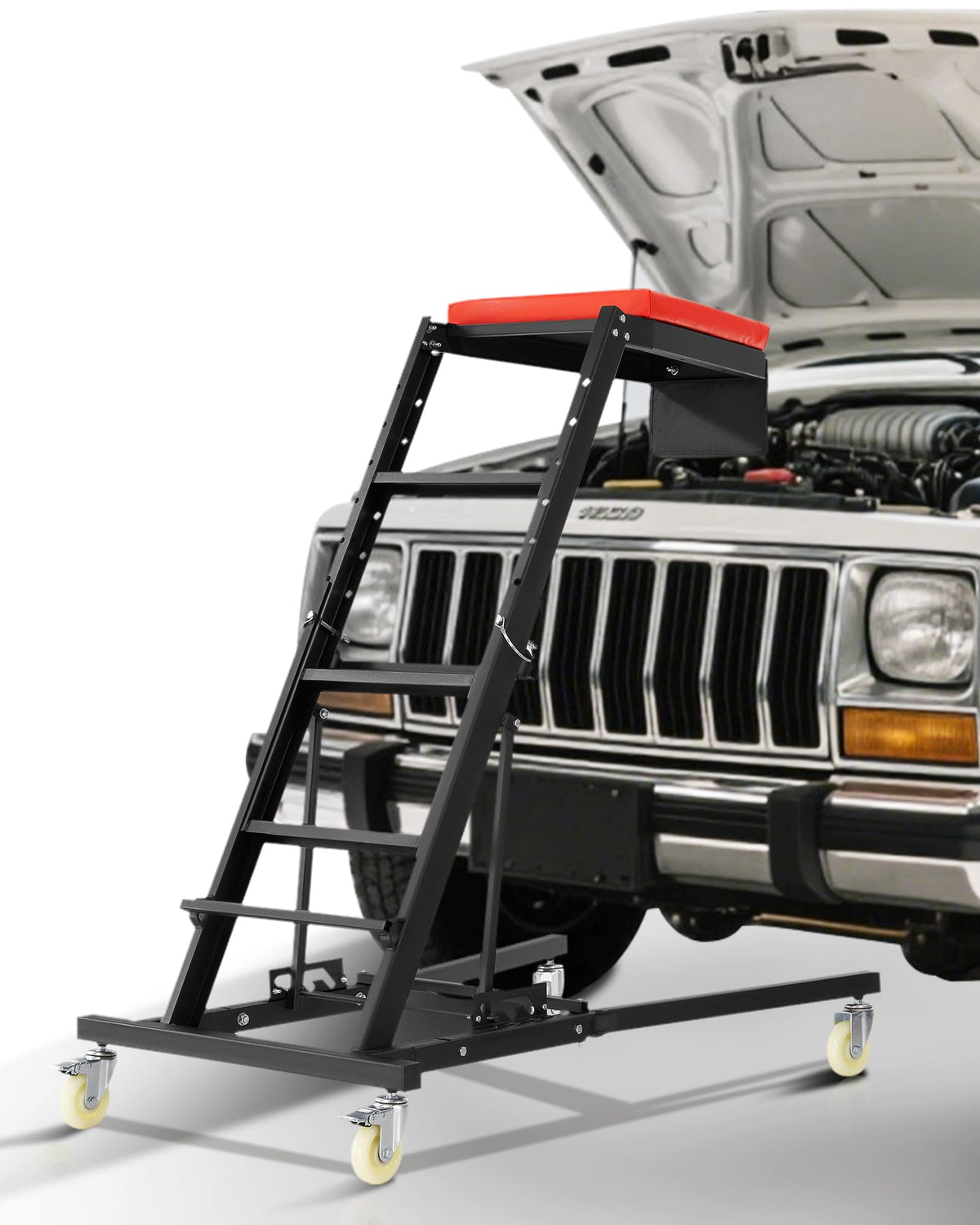 VEVOR topside creeper front view showing sturdy frame and easy access