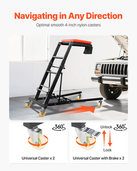 VEVOR topside creeper padded seat and storage pouch for tool access