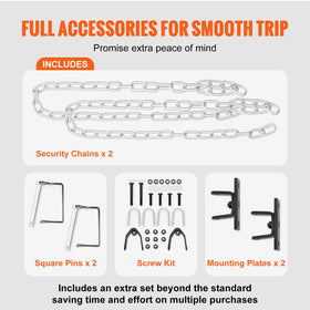 VEVOR tow bar safety chains detail ensuring backup security during towing