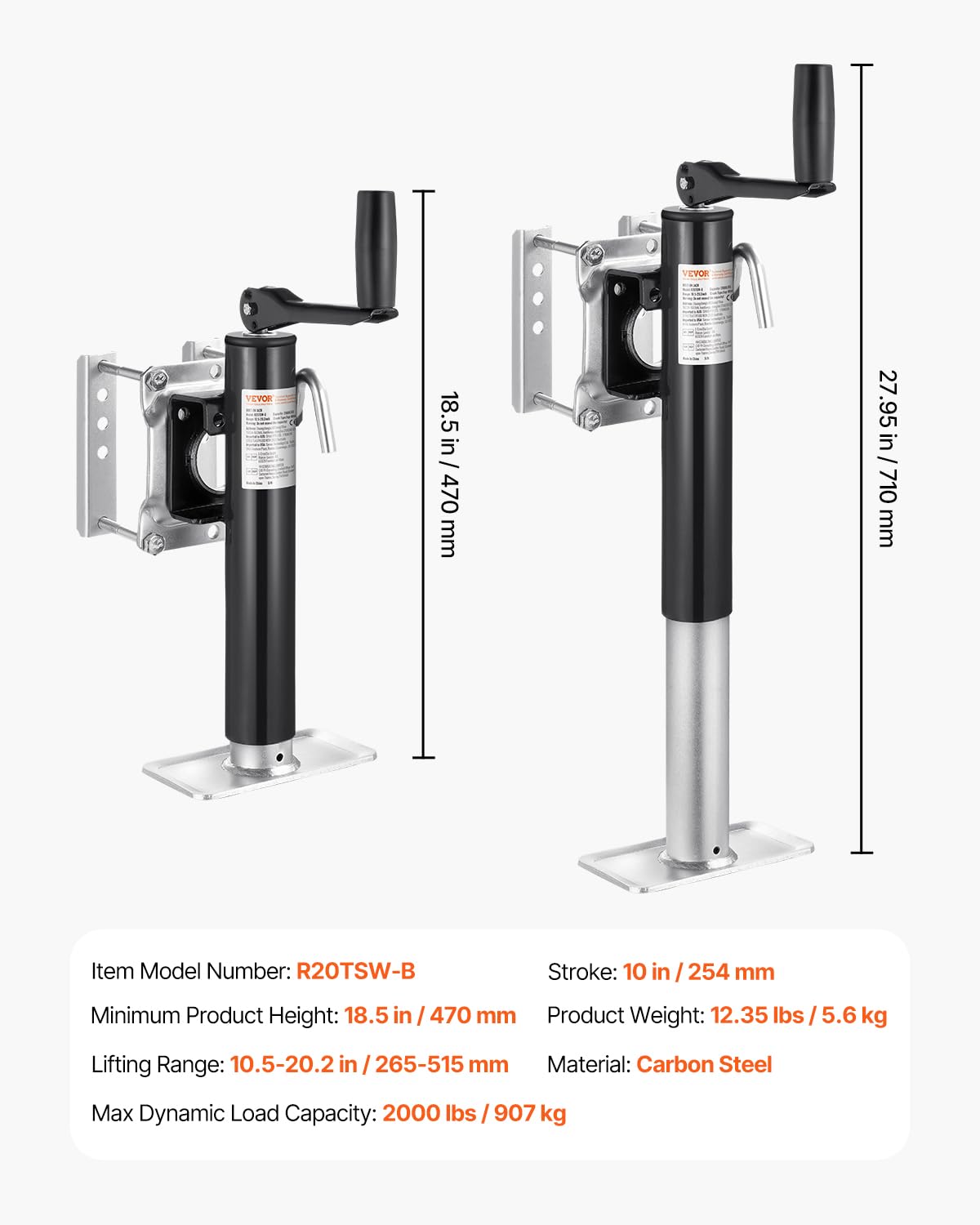VEVOR base foot plate close-up offering stable ground contact and support