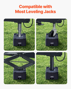 VEVOR trailer jack block under jack demonstrating firm load support