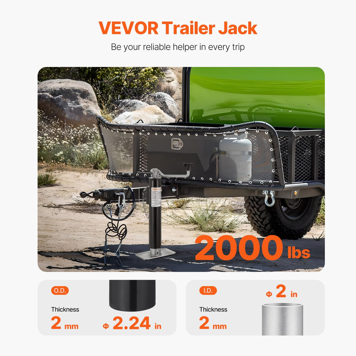 VEVOR close-up of crank handle showing easy manual operation