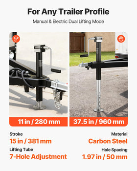 VEVOR adjustable drop leg positions showing secure height locking