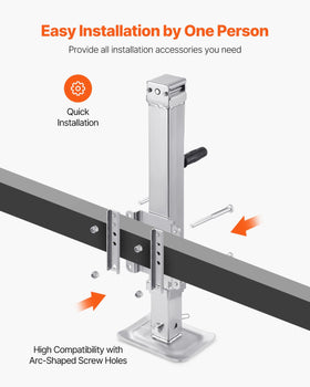 VEVOR handle and crank of trailer jack offering ergonomic leverage for easier manual operation benefit