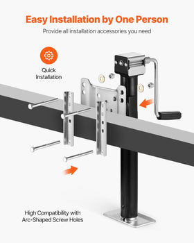 VEVOR hand crank handle detail enabling tool-free lifting and lowering
