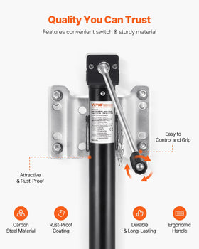 VEVOR mounted on trailer tongue for secure, bolt-on installation benefit