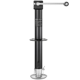 VEVOR jack next to measuring tape showing compact size and travel benefit