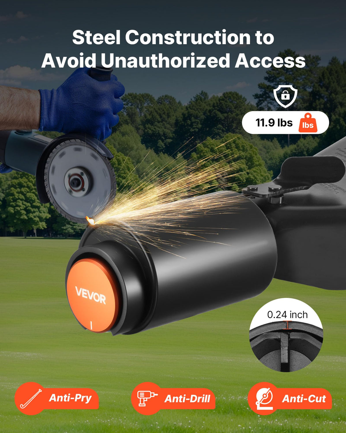 VEVOR three keys displayed with lock for convenient access and backup