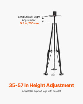 VEVOR close-up of thick square-tube leg demonstrating durable construction and minimal flex