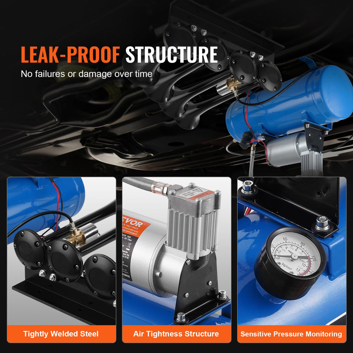 VEVOR trumpet mounting and rubber cushion reducing vibration and noise benefit
