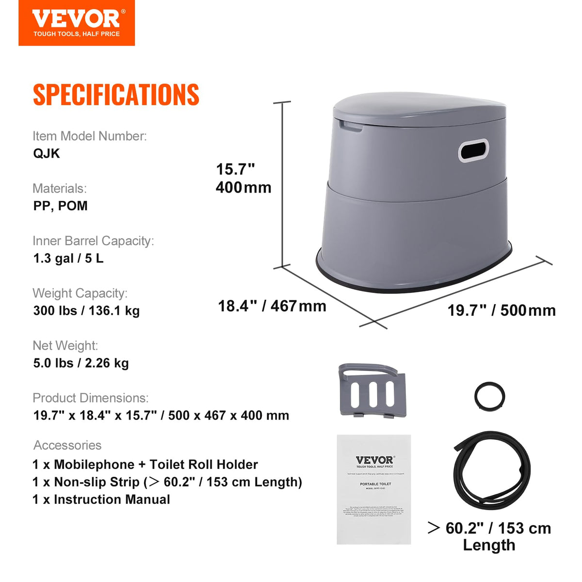VEVOR portable toilet in car trunk illustrating compact storage and travel readiness