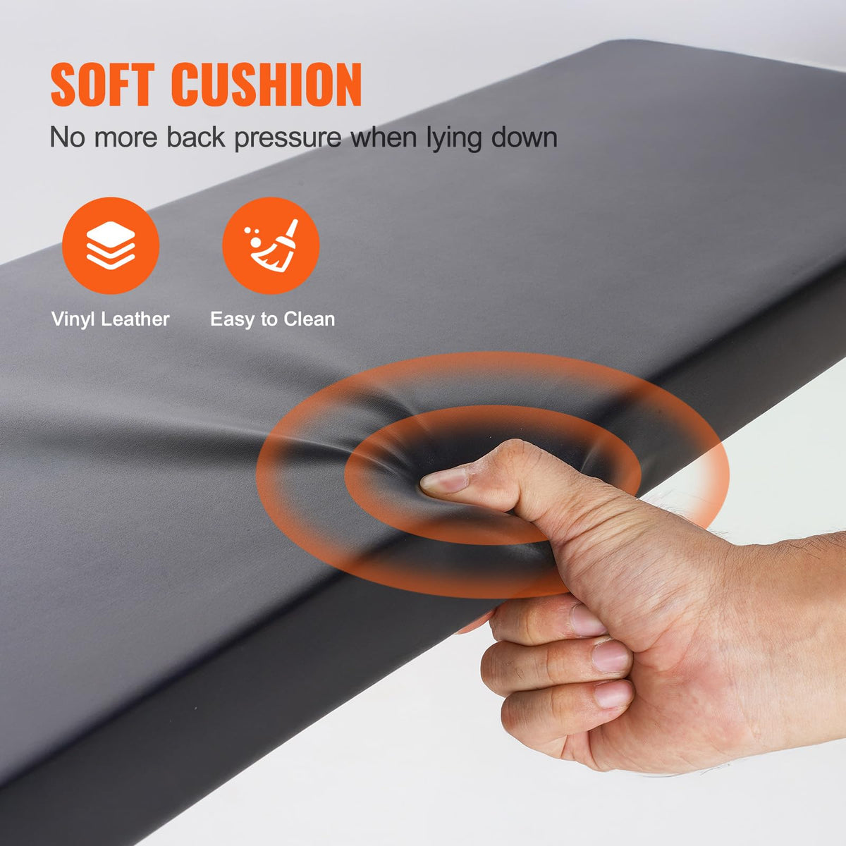 VEVOR cushion detail with thick vinyl padding for extended comfort benefit