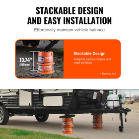 VEVOR block under trailer jack showing broader footprint for reduced sinking