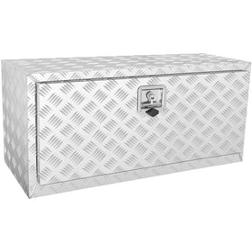 VEVOR front profile of underbody box showing durable storage benefit