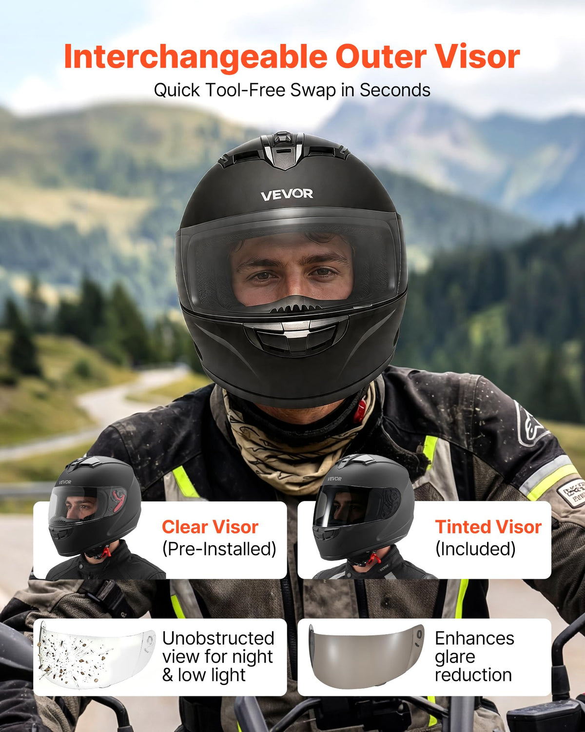 VEVOR top vents visible to show airflow and anti-fog benefit