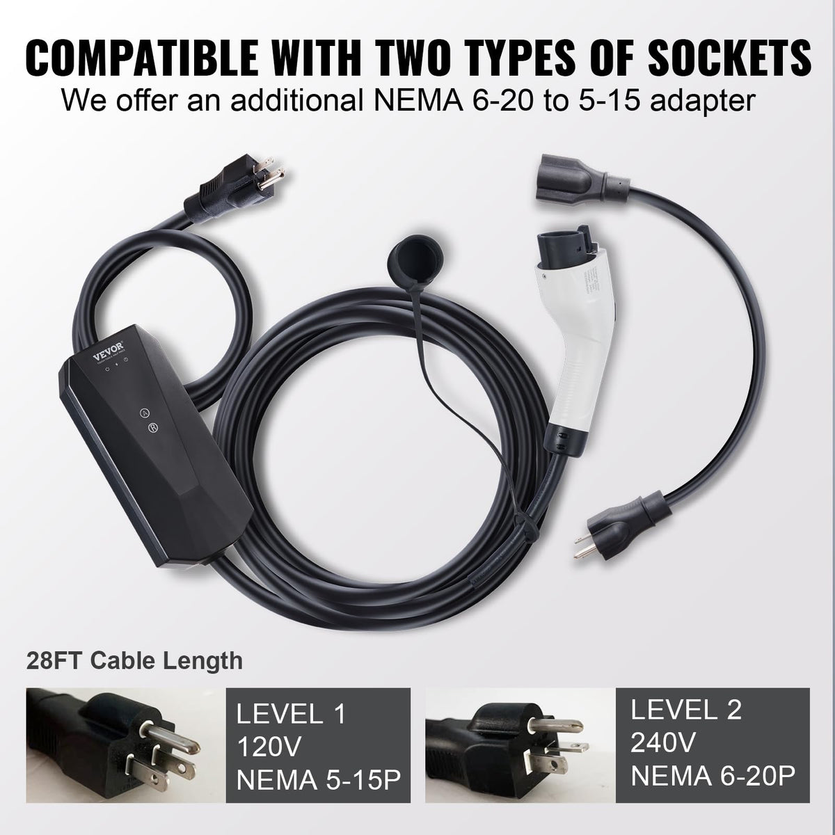 VEVOR wall mount and cable hook installed for organized garage charging setup