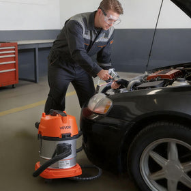 VEVOR walnut blaster in use on engine intake demonstrating effective cleaning