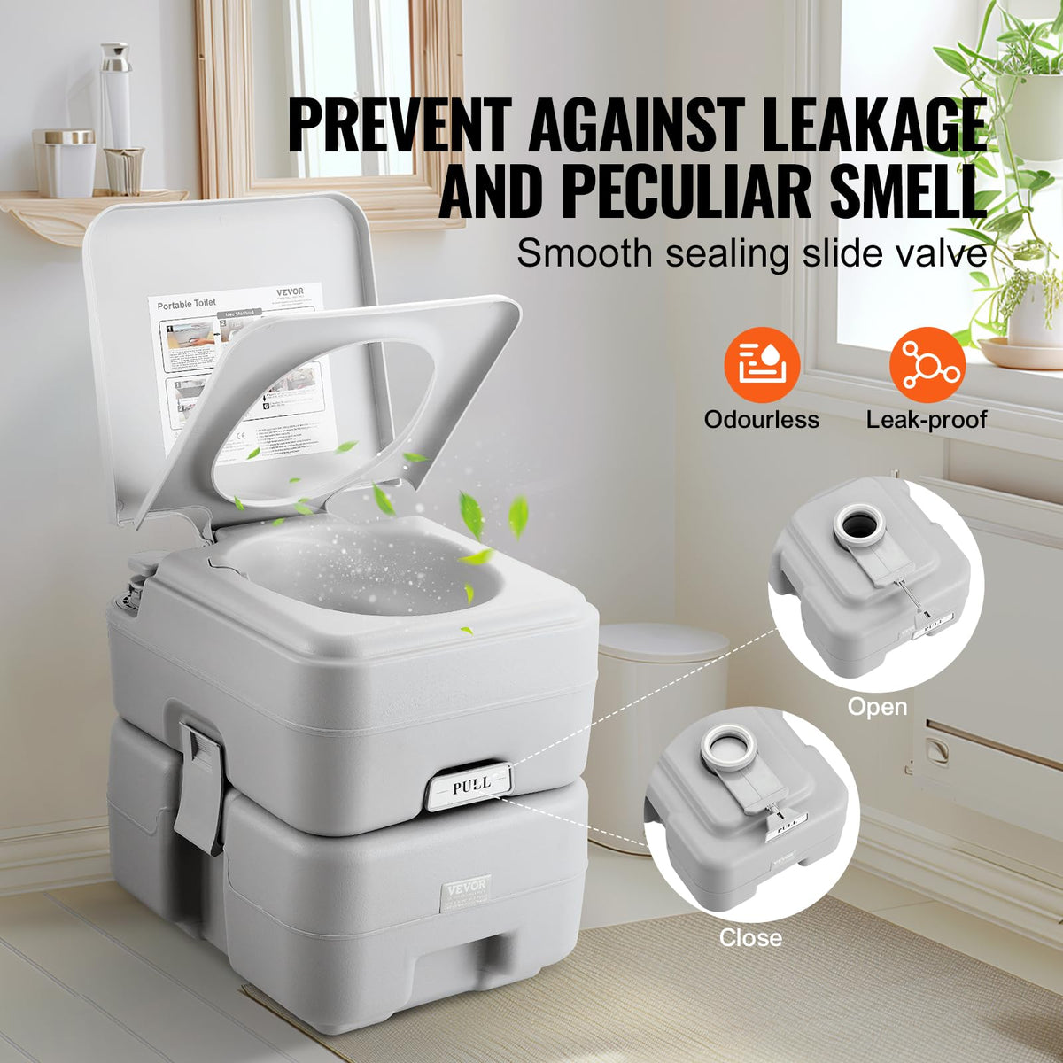VEVOR sliding-seal waste tank valve closeup for leak-proof security