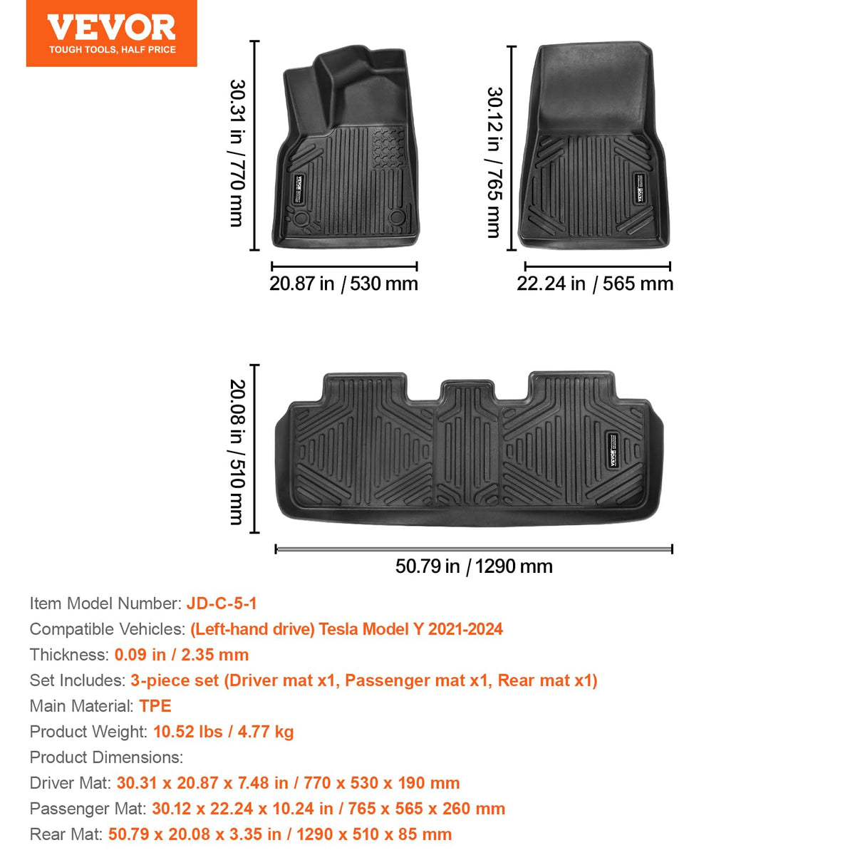 VEVOR raised lip holding water to show waterproof protection