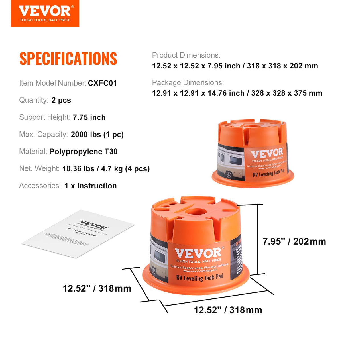 VEVOR polypropylene material close-up showing UV-resistant, durable construction