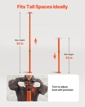 VEVOR welded base plate detail demonstrating stable load distribution