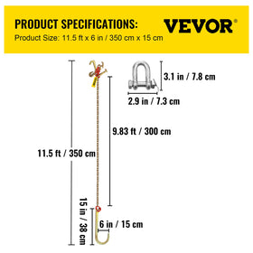 VEVOR welded coupling link closeup emphasizing durable factory welds