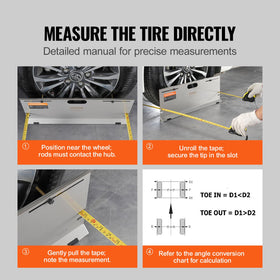 VEVOR triangular non-slip base showing stability for consistent toe measurements