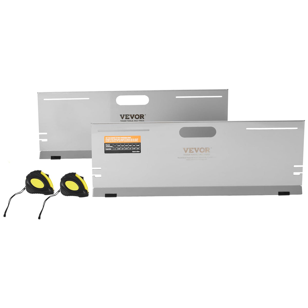 VEVOR front view of two stainless-steel toe plates showing durable build and accuracy