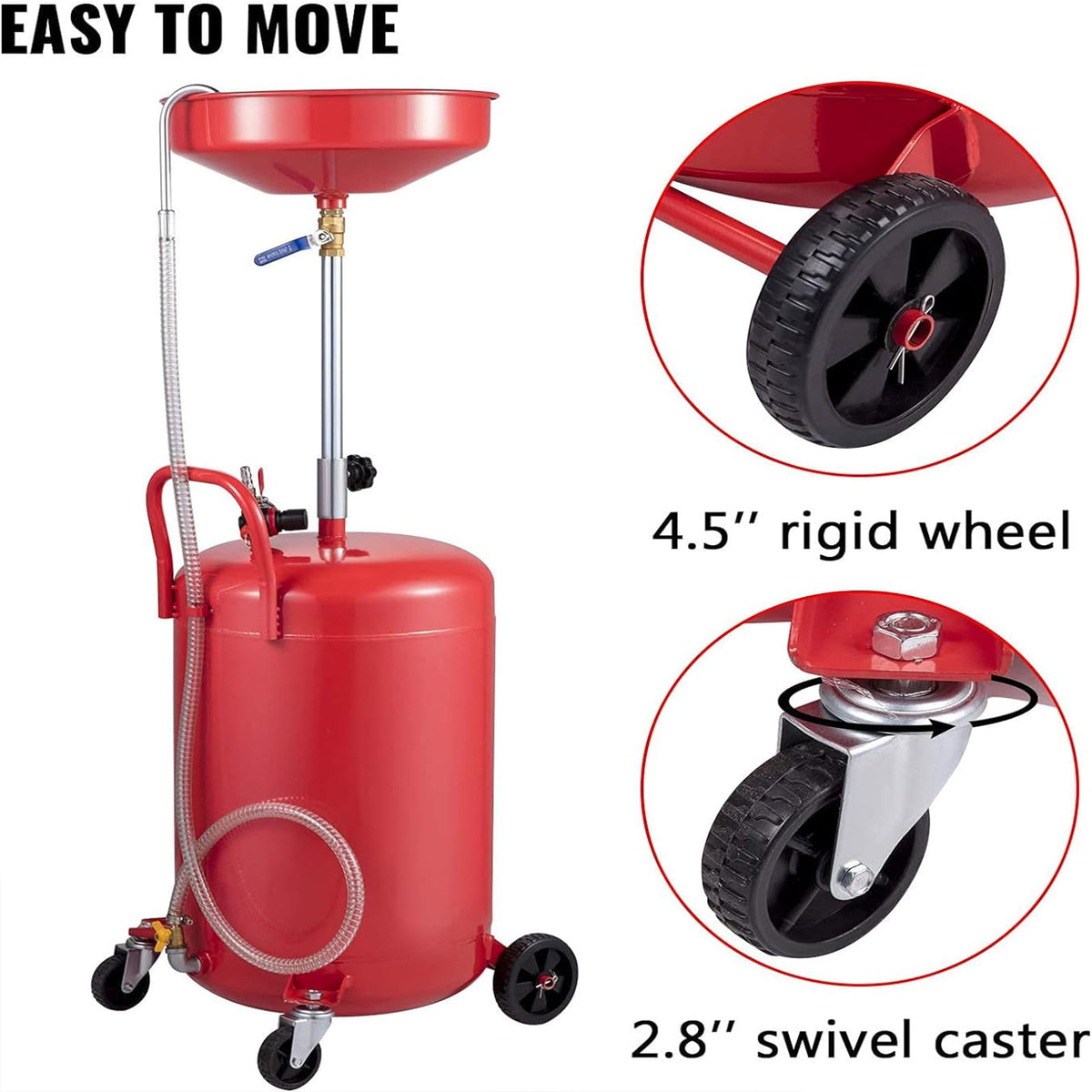 VEVOR two rigid wheels and two swivel casters for stable shop maneuvering