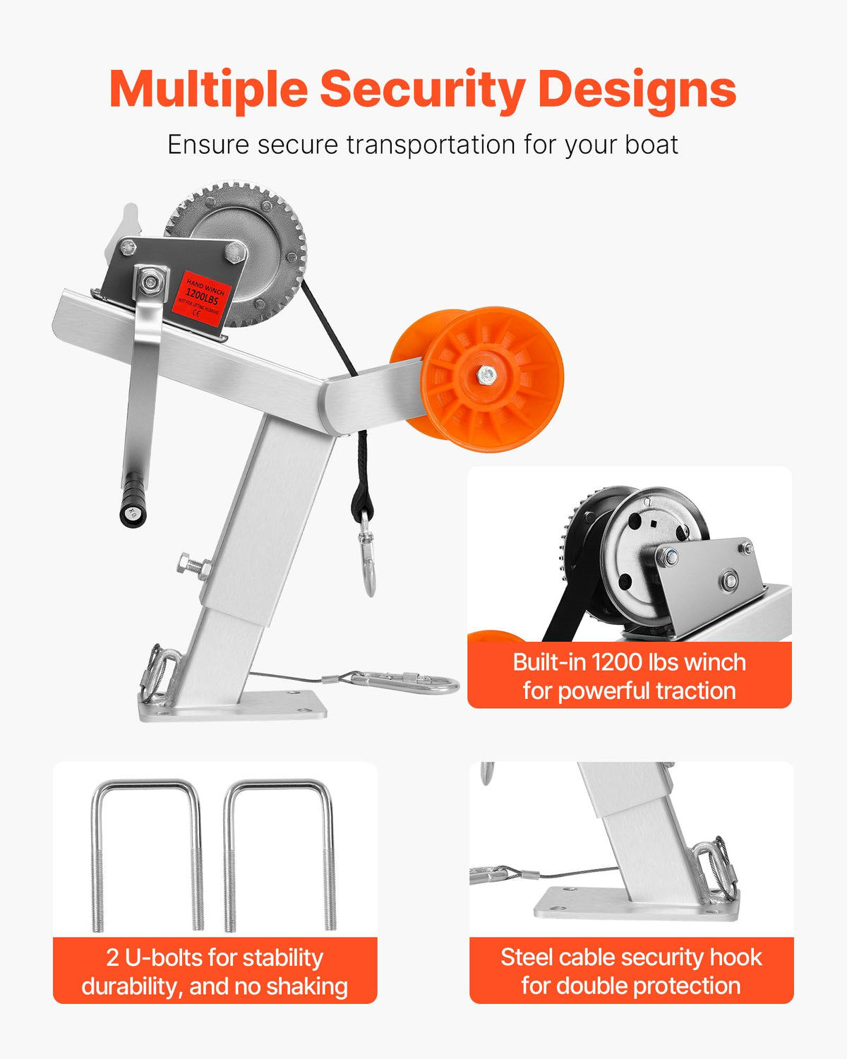 VEVOR strap and safety hook detail offering reliable anchoring