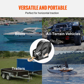 VEVOR winch pulling boat onto trailer demonstrating reliable loading benefit