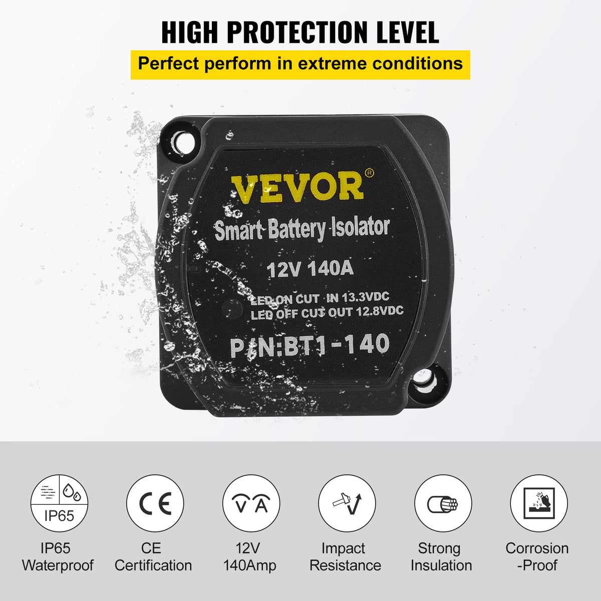 VEVOR wiring details and terminals highlighting included connectors for secure joins