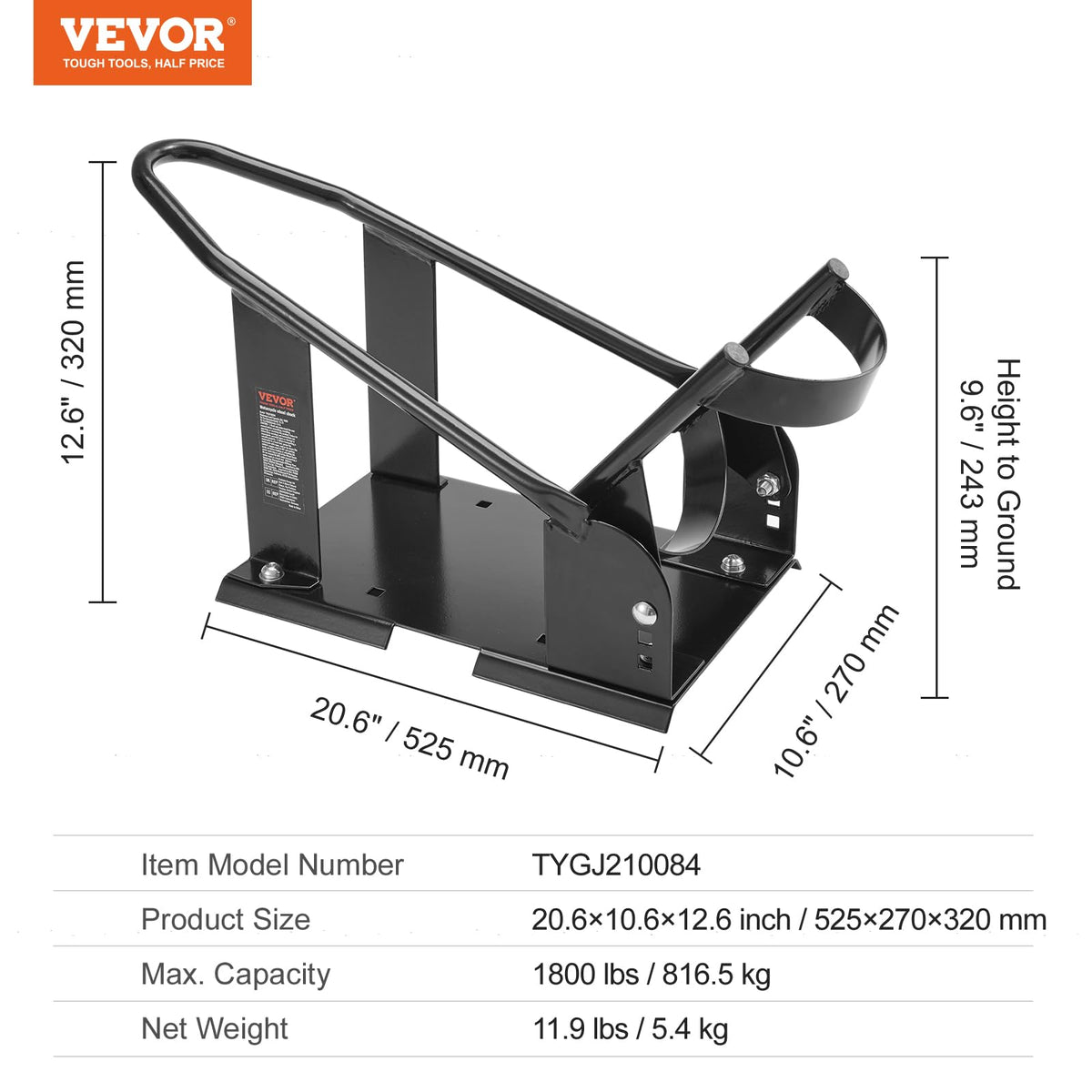 VEVOR holding an off-road bike front wheel to demonstrate fit and stability