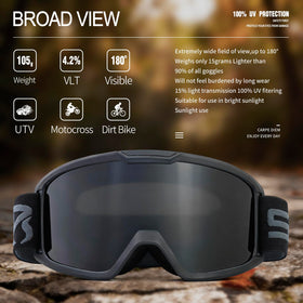 VEWOE goggles worn over glasses showing OTG comfort and clear vision