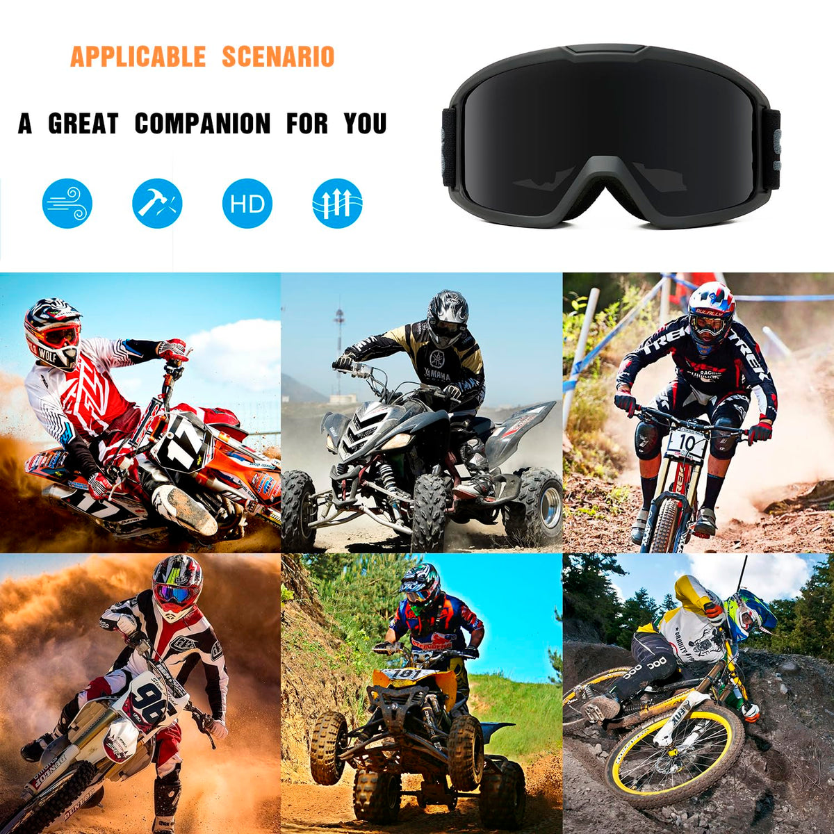 VEWOE goggles folded in soft pouch for safe storage and portability