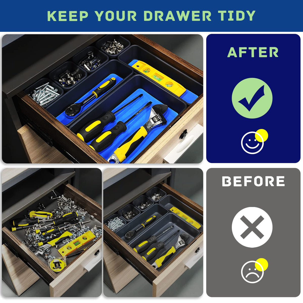 Vexercisehoop small tray closeup illustrating compact compartments for fasteners