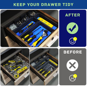 Vexercisehoop small tray closeup illustrating compact compartments for fasteners