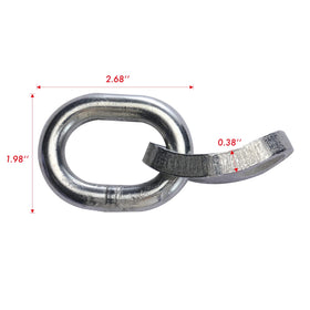 VEXPLO close-up of welded loop and plate edge showing durable steel construction