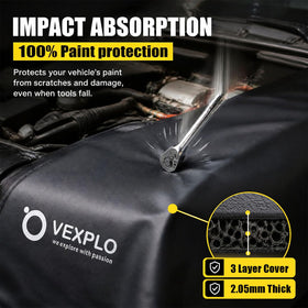 VEXPLO close-up showing velvet foam cushioning to absorb impacts