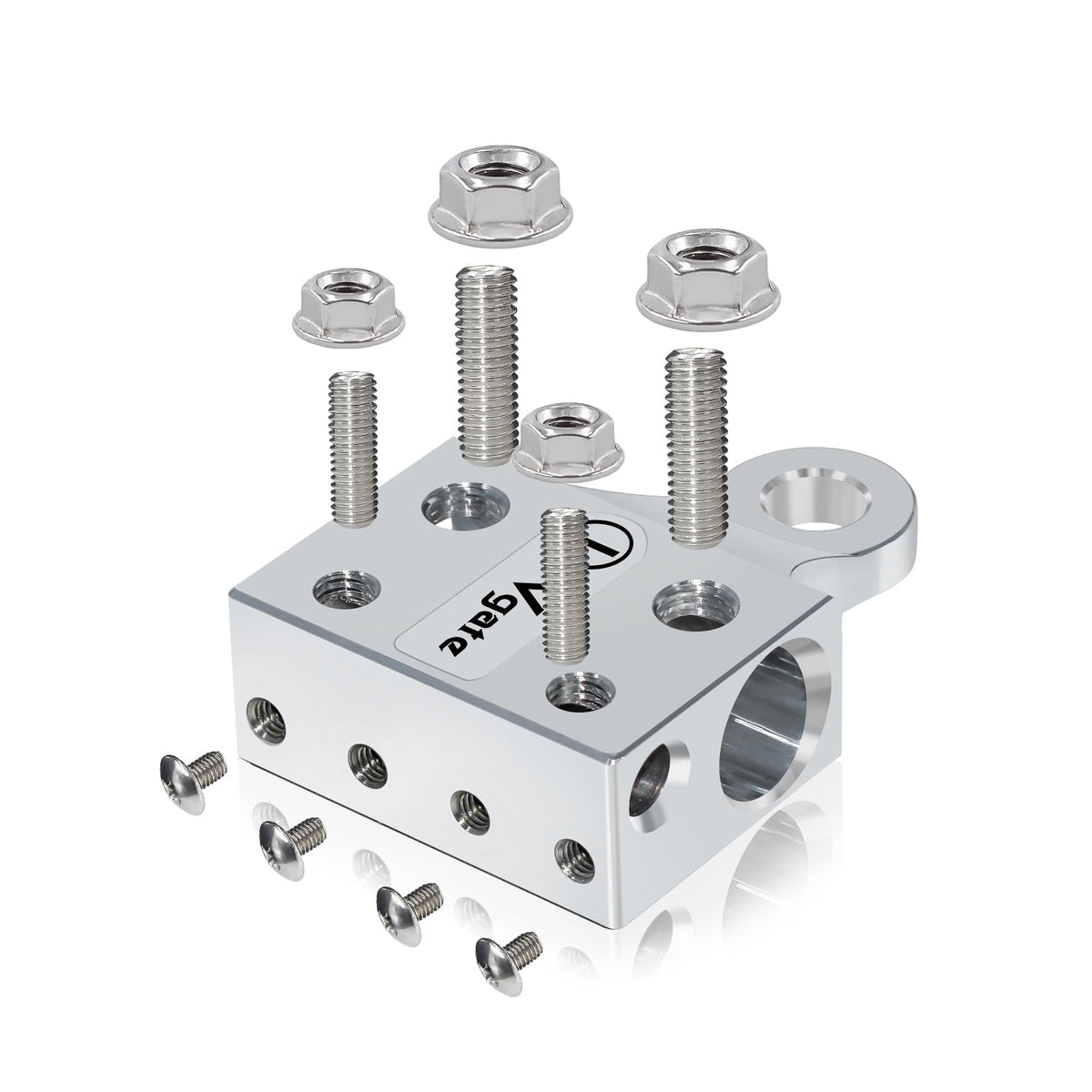 Vgate close-up of threaded studs highlighting secure connections and corrosion resistance